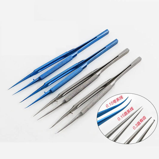 The new round handle micro tweezers 150 straight toothed hand surgery 0.15 line tweezers electronic tweezers ophthalmic microsco