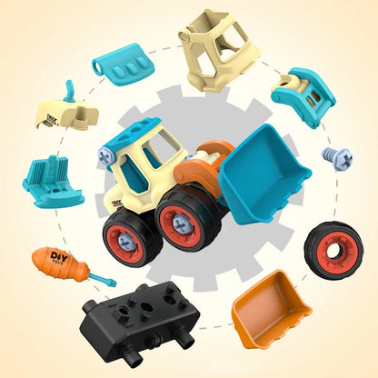 Nut Disassembly Loading Unloading Engineering Truck Excavator Bulldozer Montessori Education Toy Child Screw Creative Tool Car