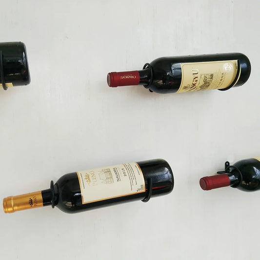 1-20PCS Wine Display Shelf Wine Rack With Screws Home Bar Kitchen Storage Organizer Wall Mounted Iron Black Bottle Holder