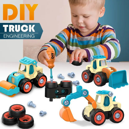 Nut Disassembly Loading Unloading Engineering Truck Excavator Bulldozer Montessori Education Toy Child Screw Creative Tool Car