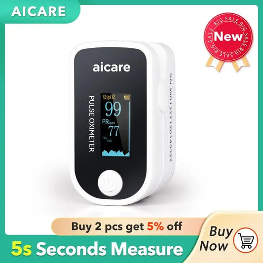 AICARE Medical Digital Oximeter Finger Pulse Pediatric Oximetro Blood Oxygen Saturation Heart Rate Health Care Adult Child