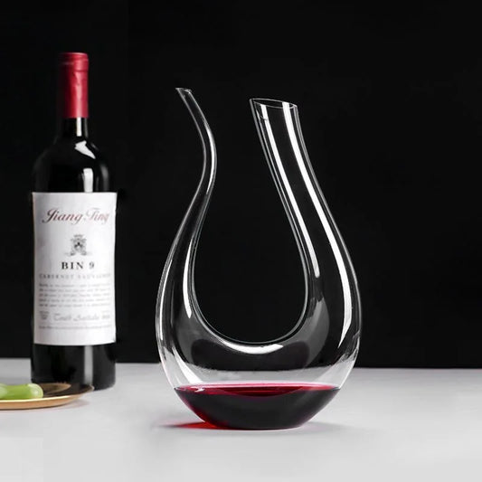 Crystal Wine Decanter Set 1500ML Wine Splitter Oblique Mouth Personalized Creativity 1.5 L Red Wine Decanter U-shaped Swan Pot