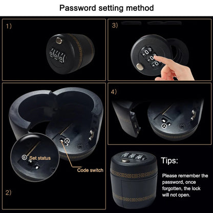 3 Digit Code Lock For Wine & Liquor Bottle Password Code Creative Cover Locks Alcohol Security Device Stopper for Drinking