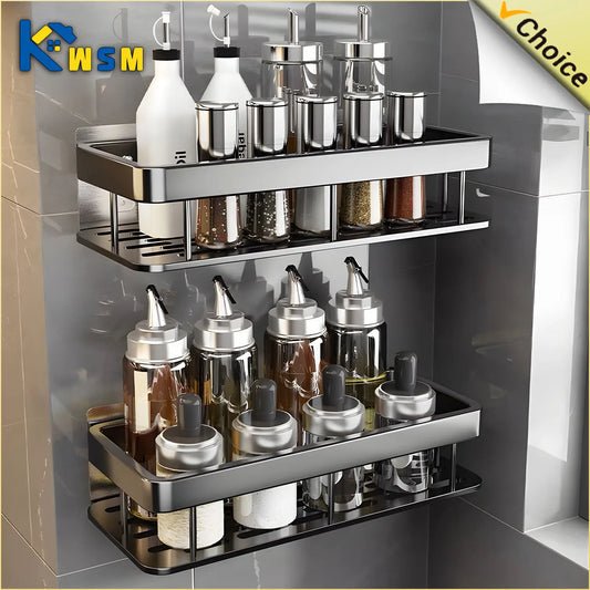 Bathroom Shelves Bathroom Accessories Organizers Wall-mounted Storage Brackets Metal Shelves Without Punching Holes Shelves