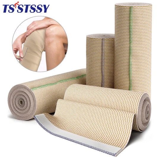 1 Roll Elastic Bandage Wrap Premium Self-Closing Compression Bandage for Wrist, Calf, Ankle, Foot Sprains,Sport Injuries