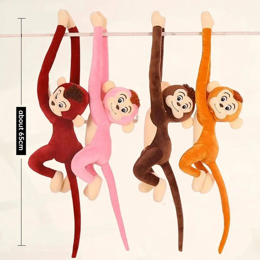 Long Arm Ape Monkey Plush Toys Cartoon Aniaml Chimpanzee Stuffed Doll Birthday Gift for Kids Girl Size 60-65cm