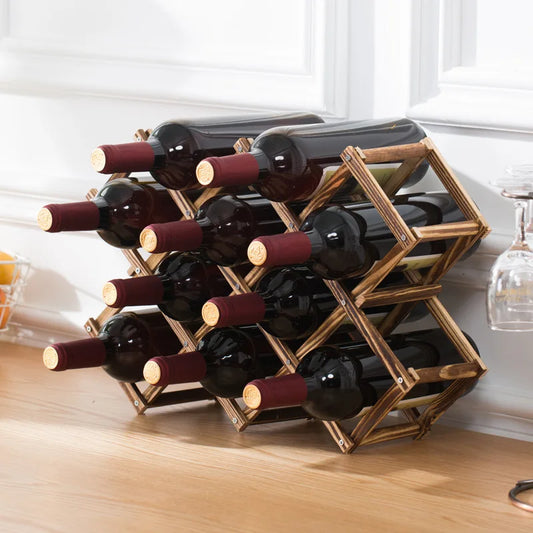 Wooden Wine Rack Wine Holders Kitchen Assembled Display Stand Organizer Bar Storage Bar Wine Cabinet Wine Bottle Display Rack