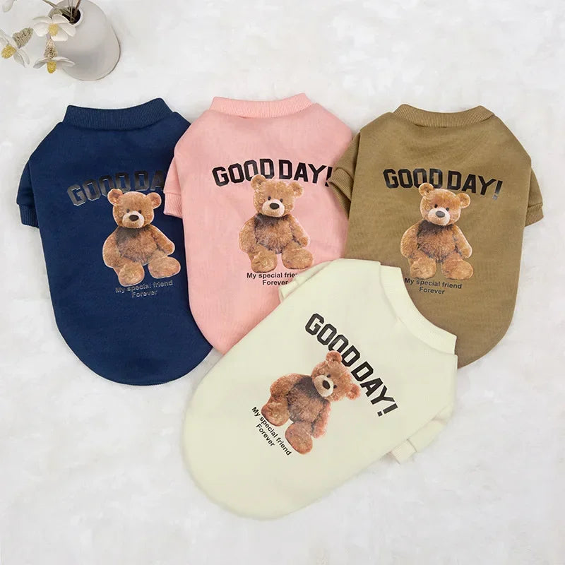 Dogs Winter Cute Clothes Puppy Warm Pullover Sweatshirt Bear Pattern Pet Jacket for Small Medium Dog Cat Coats Chihuahua Costume